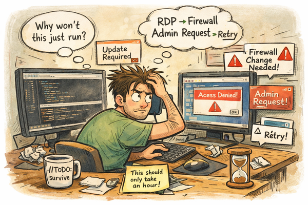 A day of road-blocks for a  software developer